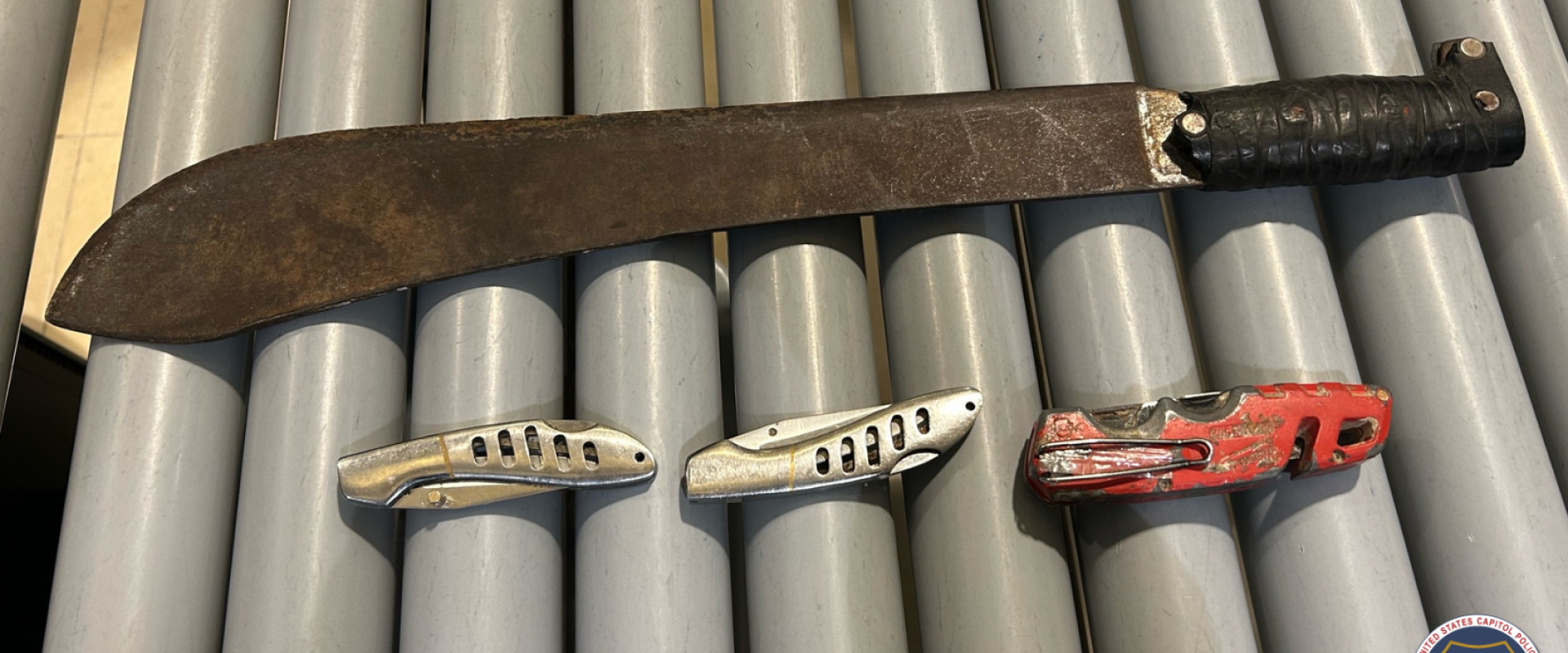 Picture of machete and knives