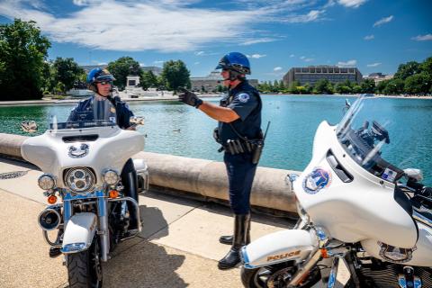 U.S. Capitol Officers with their motorcycles