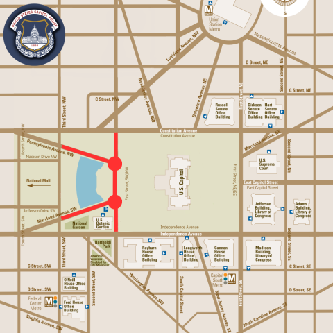 Map of Labor Day Concert Road Closures